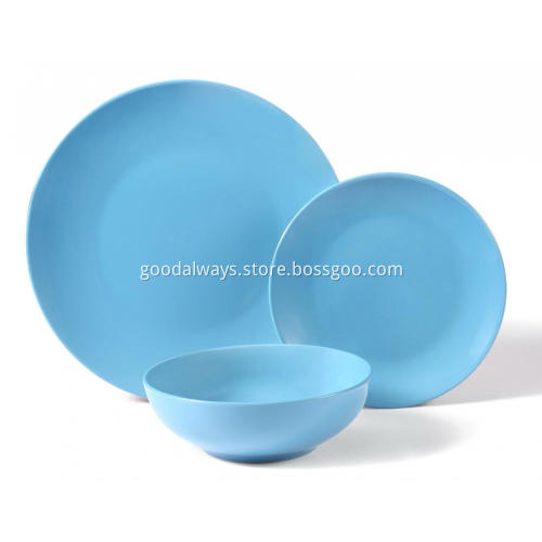 18 Pieces Stoneware Dinnerware Set,Sky Blue